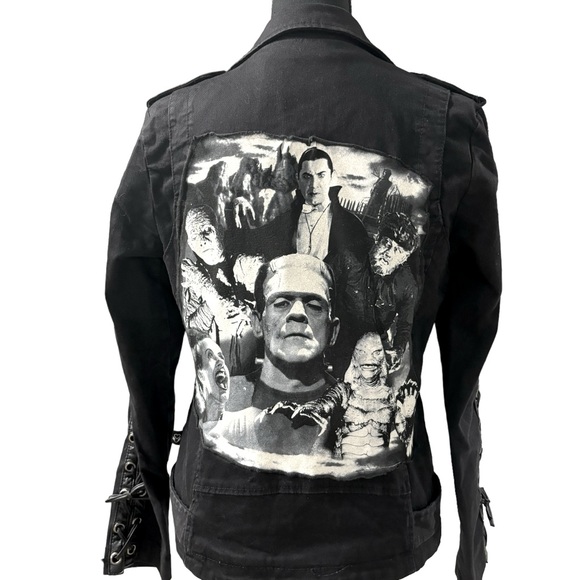 Tripp nyc Jackets & Blazers - Tripp NYC Black Cotton Monster Patch Utility Jacket